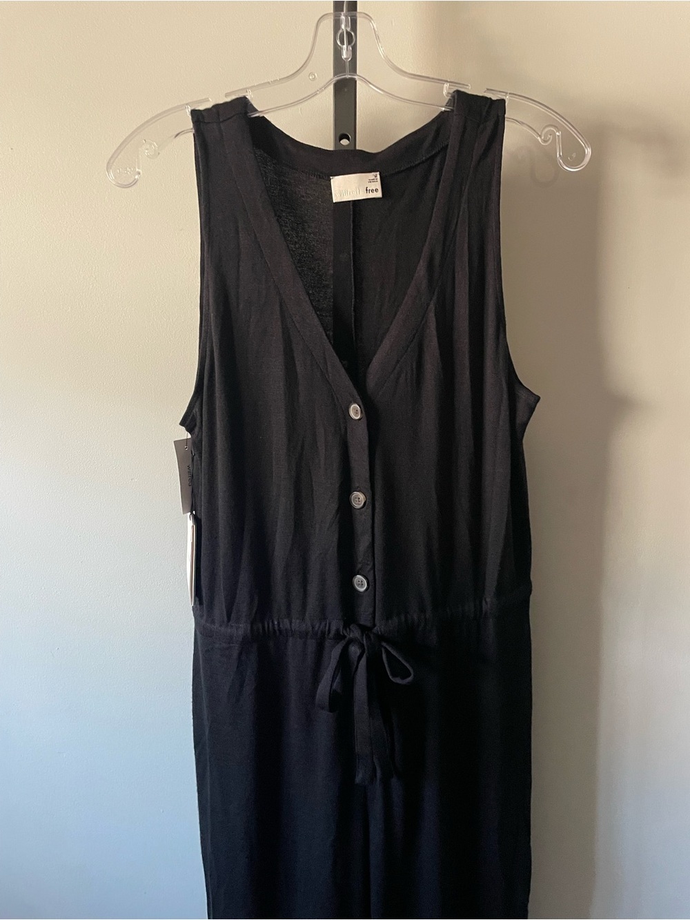 NWT Wilfred Marcy Front Button Jumpsuit Black RARE - Picture 4 of 7